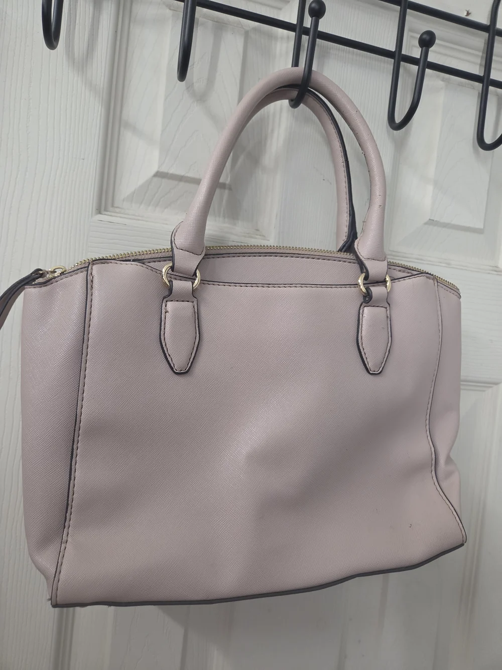 Nine West Light Pink Saffiano Satchel with Tassel Charm